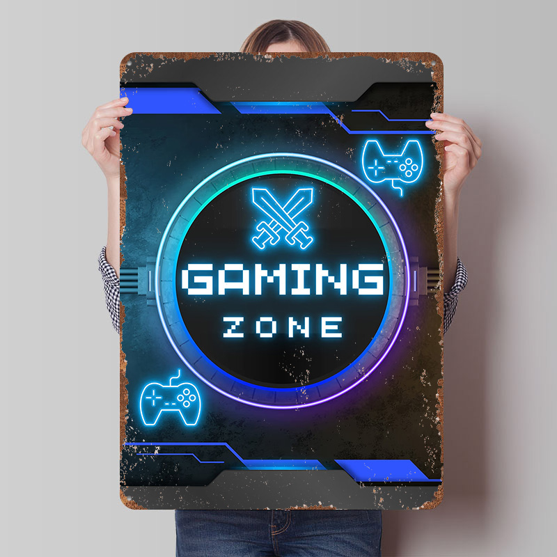 Retro Gaming Zone - Zona Permainan – Poster Dekorasi Ruang