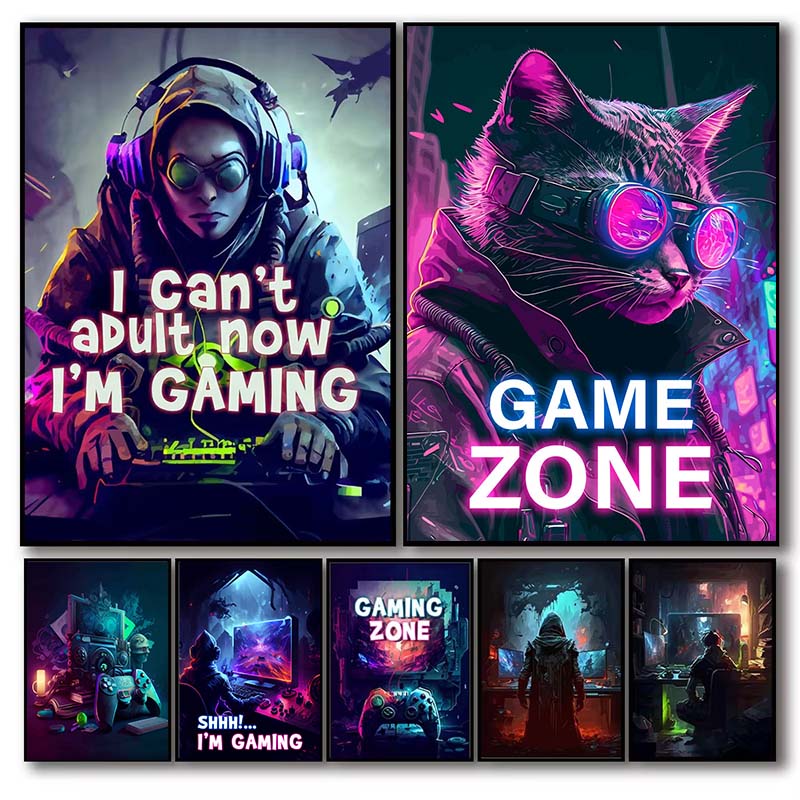 Retro Gaming Zone - Poster zona Game Gamer Retro Pop