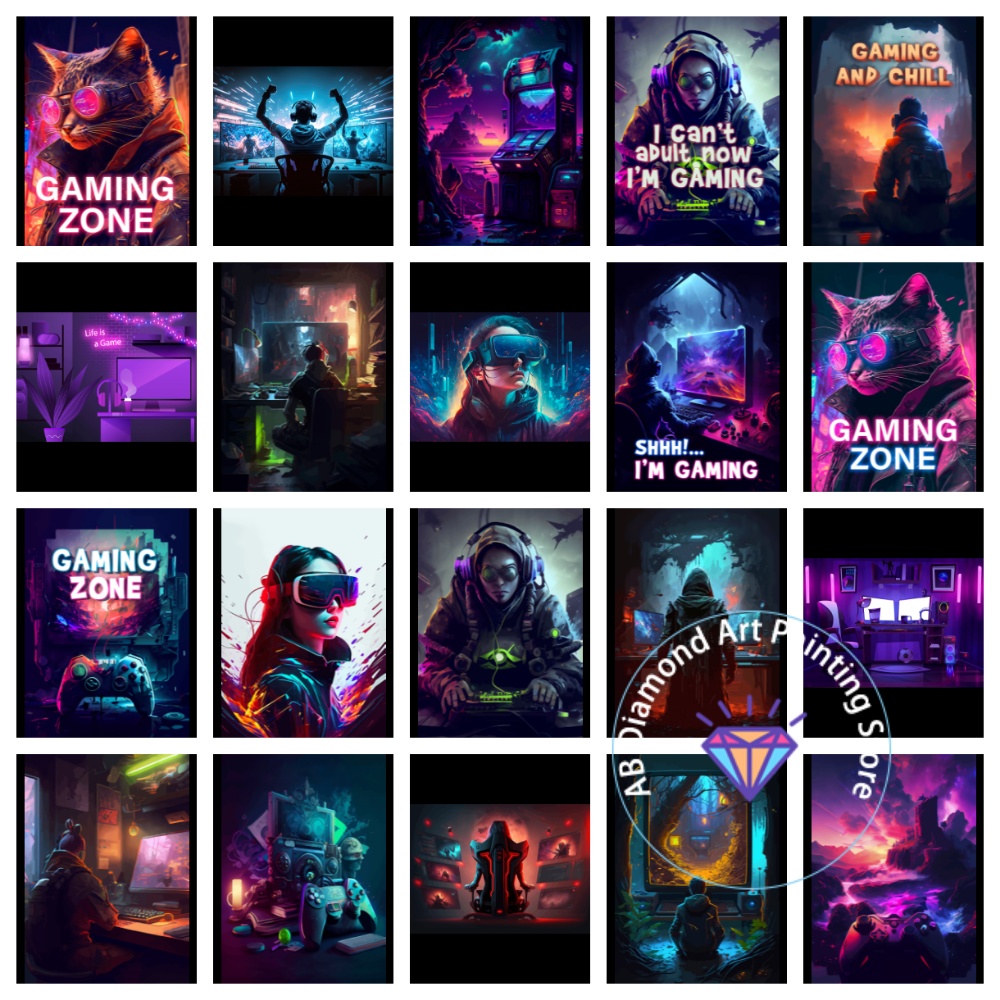 Retro Gaming Zone - Kit Gambar Berlian Retro Pop Punk