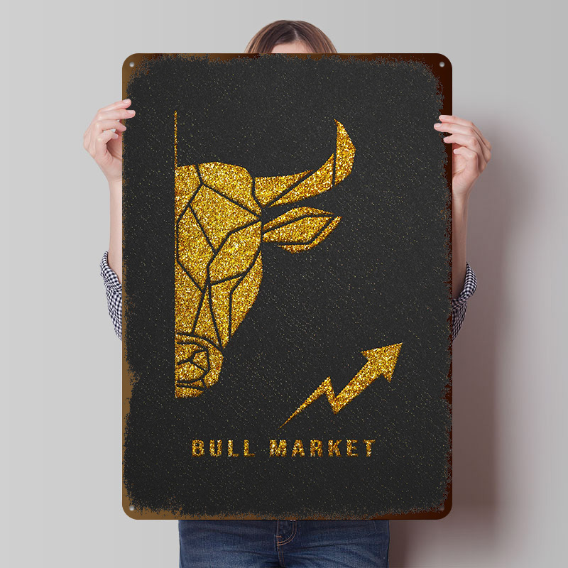 Retro Gaming Market - Poster Cetak Golden Bull Market, Seni
