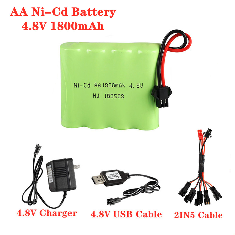Rechargeable Battery Aa - Baterai 4.8V 1800mAh ni-cd AA dengan