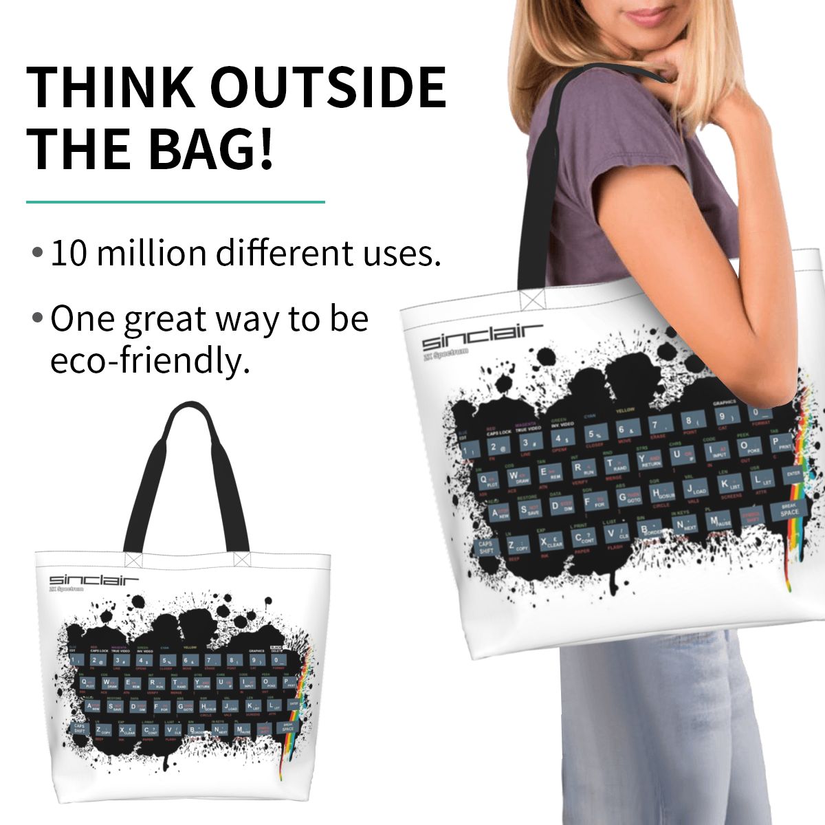 Retro Gaming Shops - Tas Tote Belanja ZX Spectrum Seni