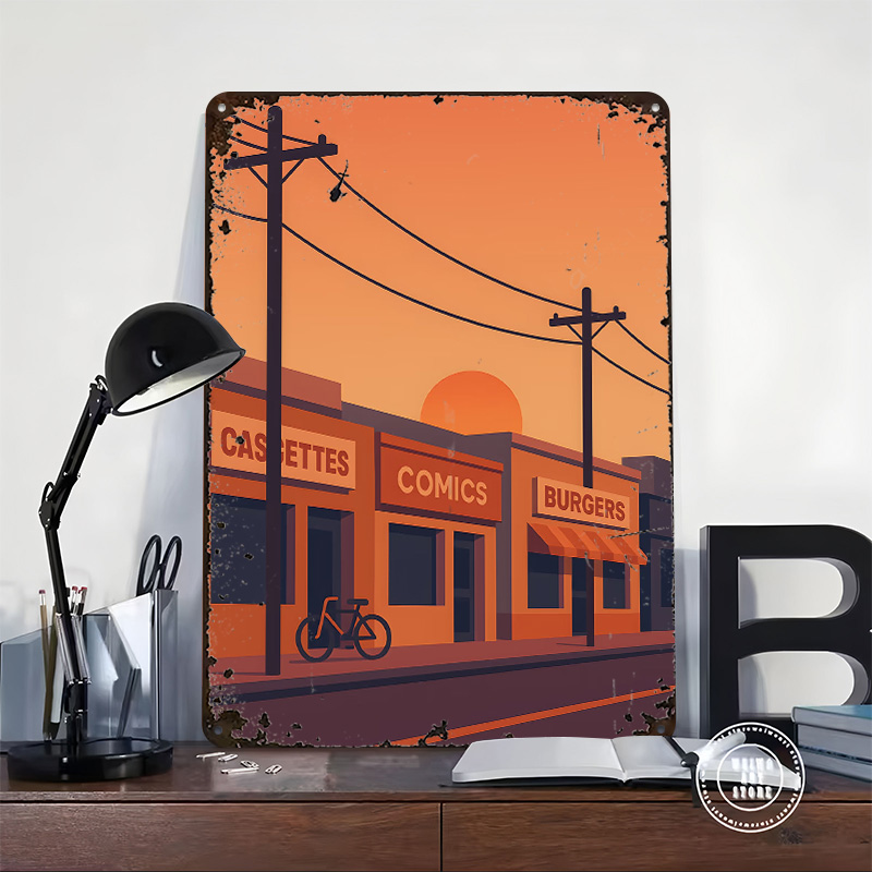 Poster Cetak Jalanan Sunset de - Retro Gaming Shops ulasan dan harga
