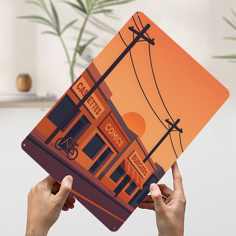 Poster Cetak Jalanan Sunset de - Retro Gaming Shops ulasan dan harga