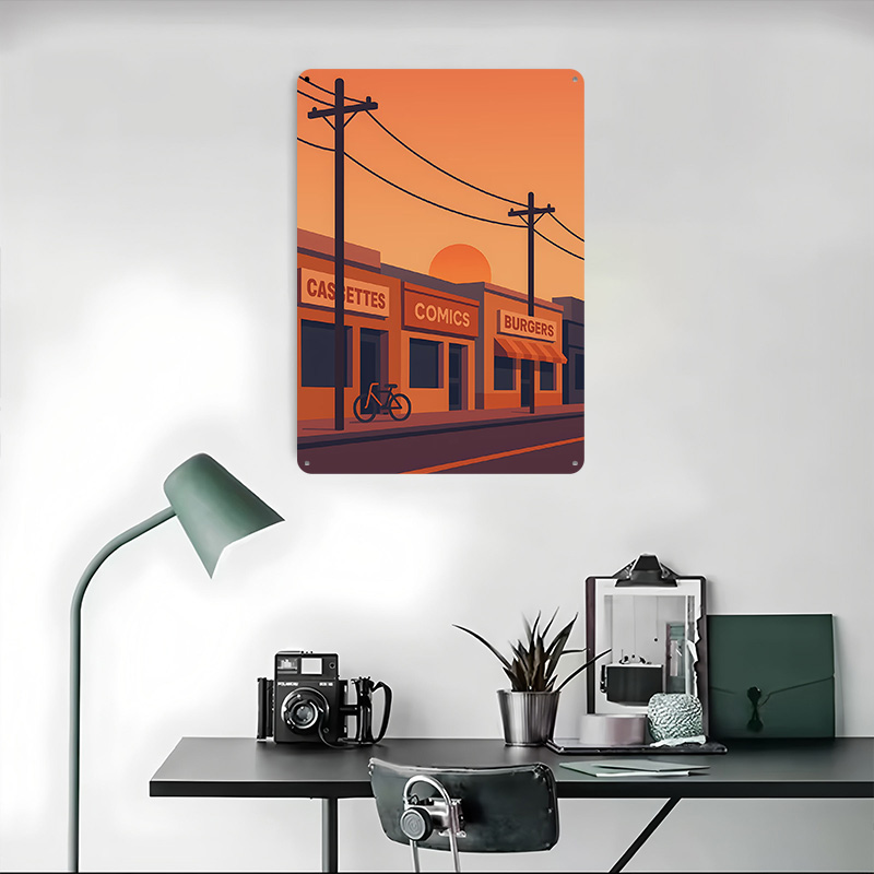 Poster Cetak Jalanan Sunset de - Retro Gaming Shops ulasan dan harga