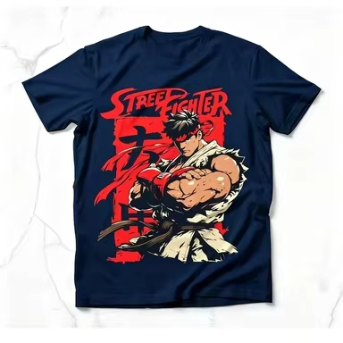 Kaos Pria Street Fighter Ryu R - Retro Gaming Shops ulasan dan harga