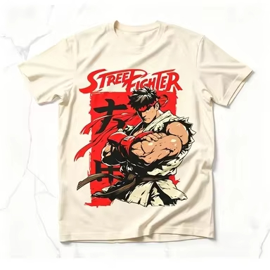 Kaos Pria Street Fighter Ryu R - Retro Gaming Shops ulasan dan harga