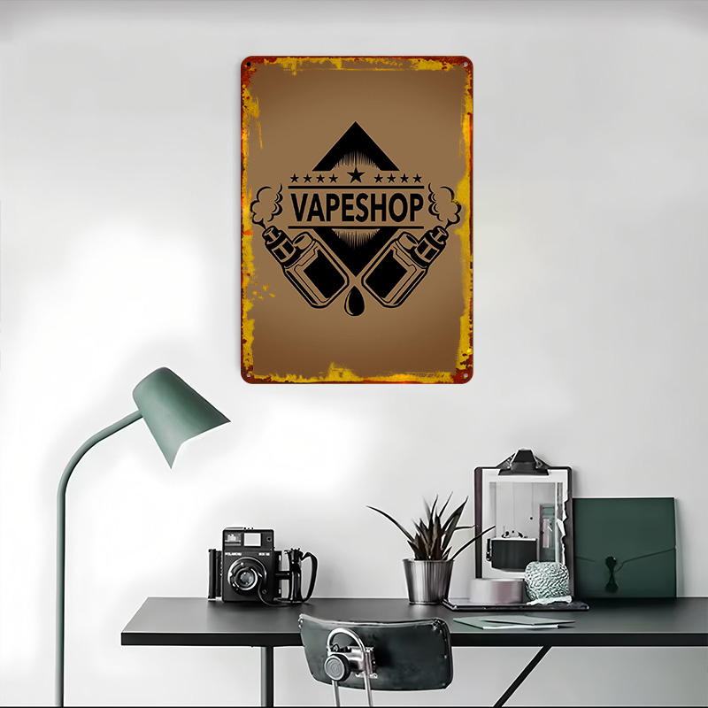 Poster Timah Logo Toko Vape, S - Retro Gaming Shops ulasan dan harga