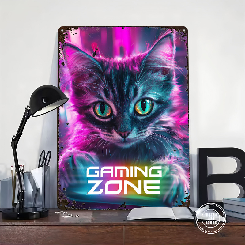 Gamer Cat - Poster Cetak Zona  - Retro Gaming Zone ulasan dan harga