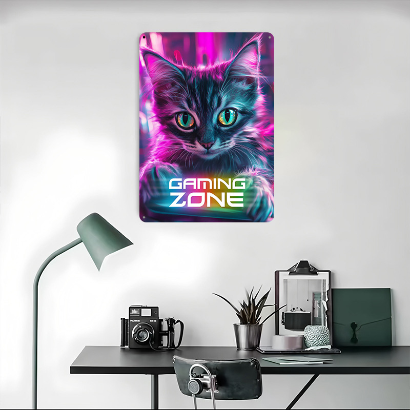 Gamer Cat - Poster Cetak Zona  - Retro Gaming Zone ulasan dan harga