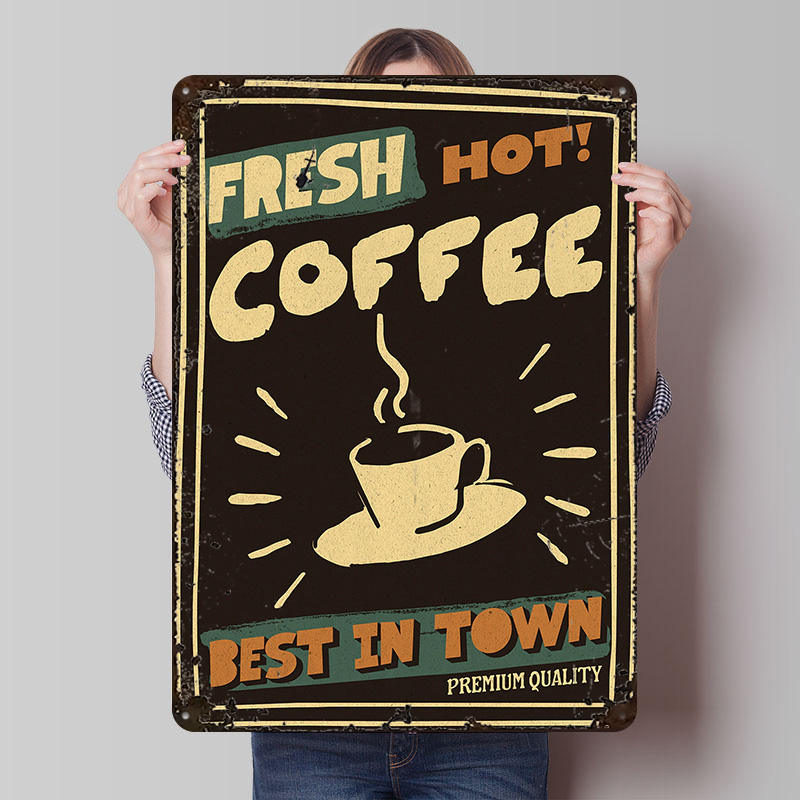 Poster Vintage Kedai Kopi, Pap - Retro Gaming Shops ulasan dan harga