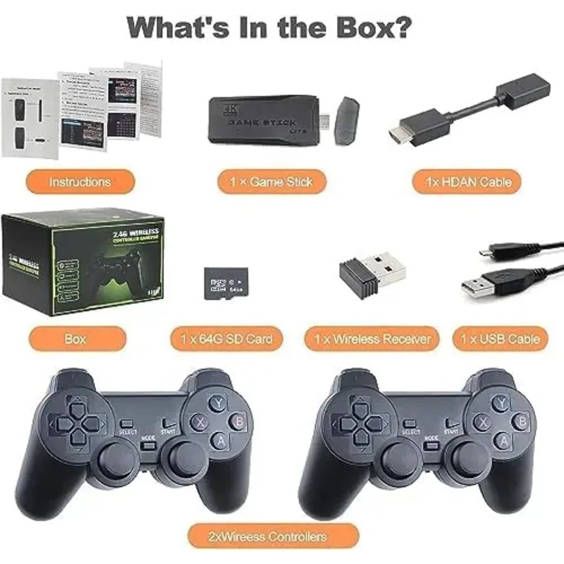 Konsol Game Retro Nirkabel 4K  - Retro Gaming Stick ulasan dan harga