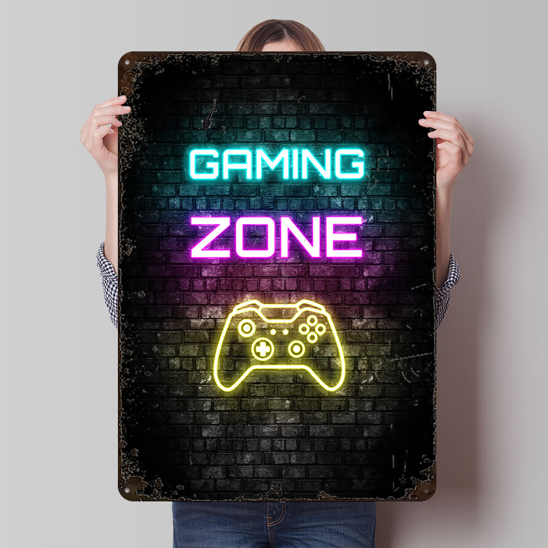 Poster Cetak Neon Sign Zona Ga - Retro Gaming Zone ulasan dan harga