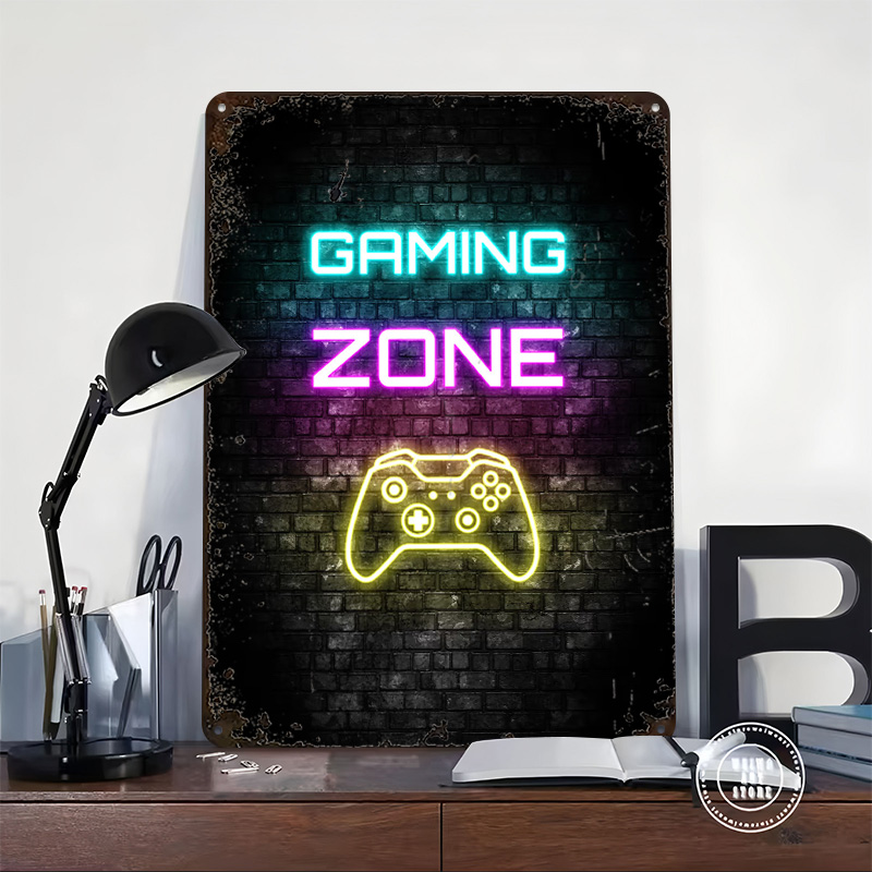 Poster Cetak Neon Sign Zona Ga - Retro Gaming Zone ulasan dan harga