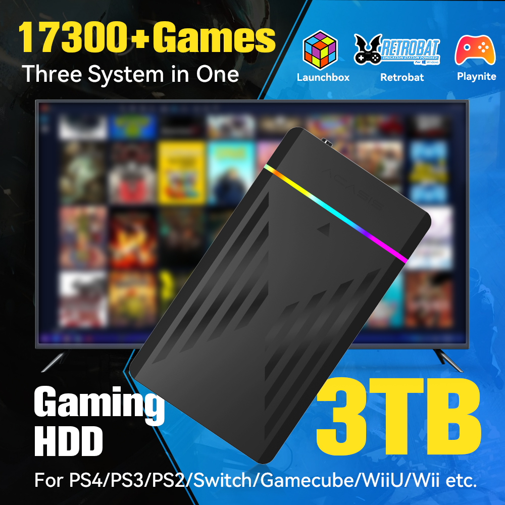 HDD Gaming portabel 3TB, konso - Retro Gaming Stick ulasan dan harga